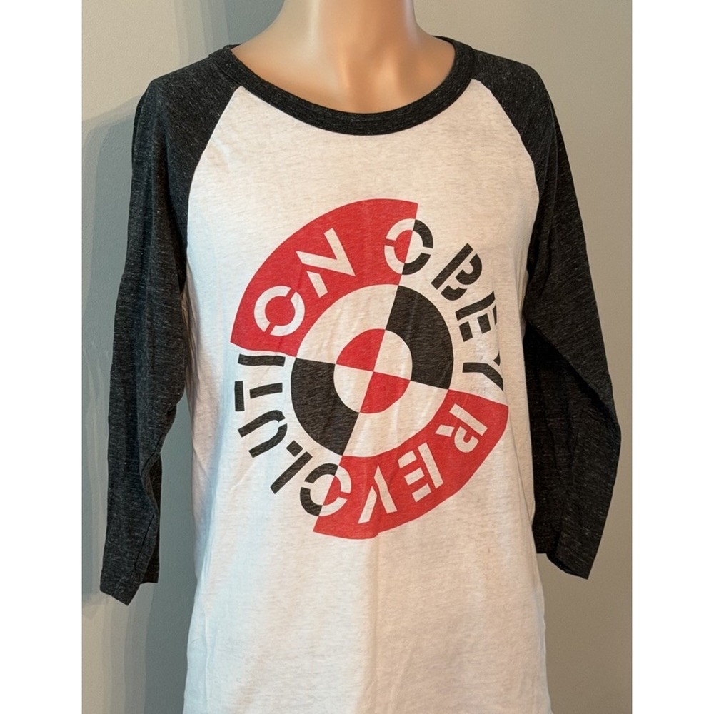 Obey Baseball Shirt 3/4 Sleeves Men's Size Medium Obey Revolution Obey Posse